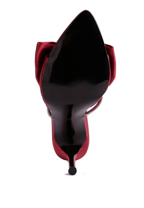 HIGH TEA JEWEL STRAP SATIN HIGH HEELS