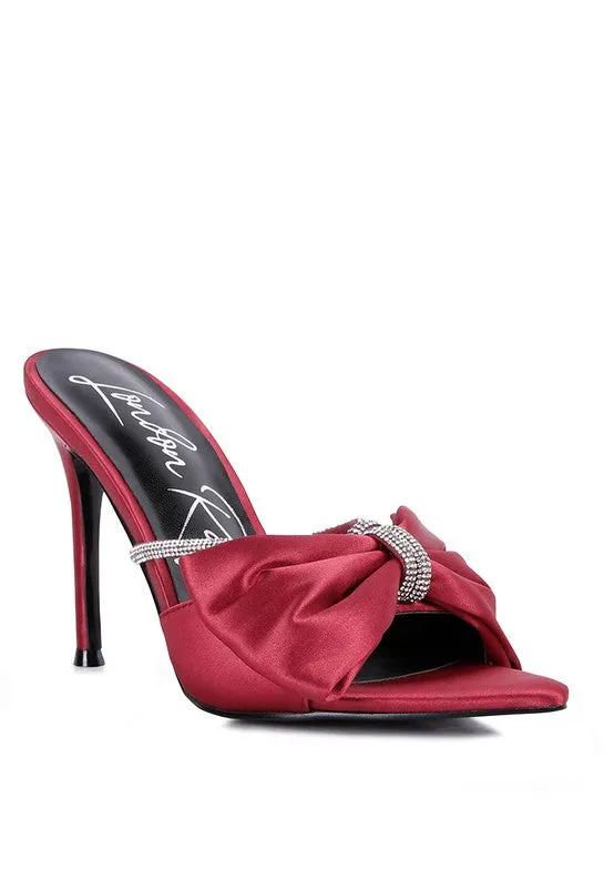 HIGH TEA JEWEL STRAP SATIN HIGH HEELS