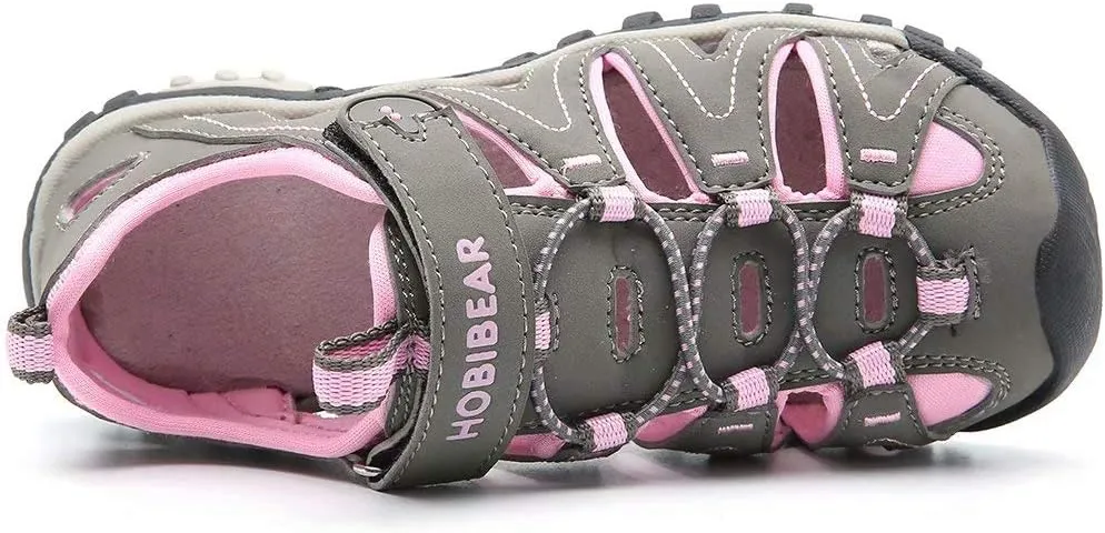 HOBIBEAR Boys Girls Sport Water Sandals Closed-Toe Outdoor(Toddler/Little Kid/Big Kid)