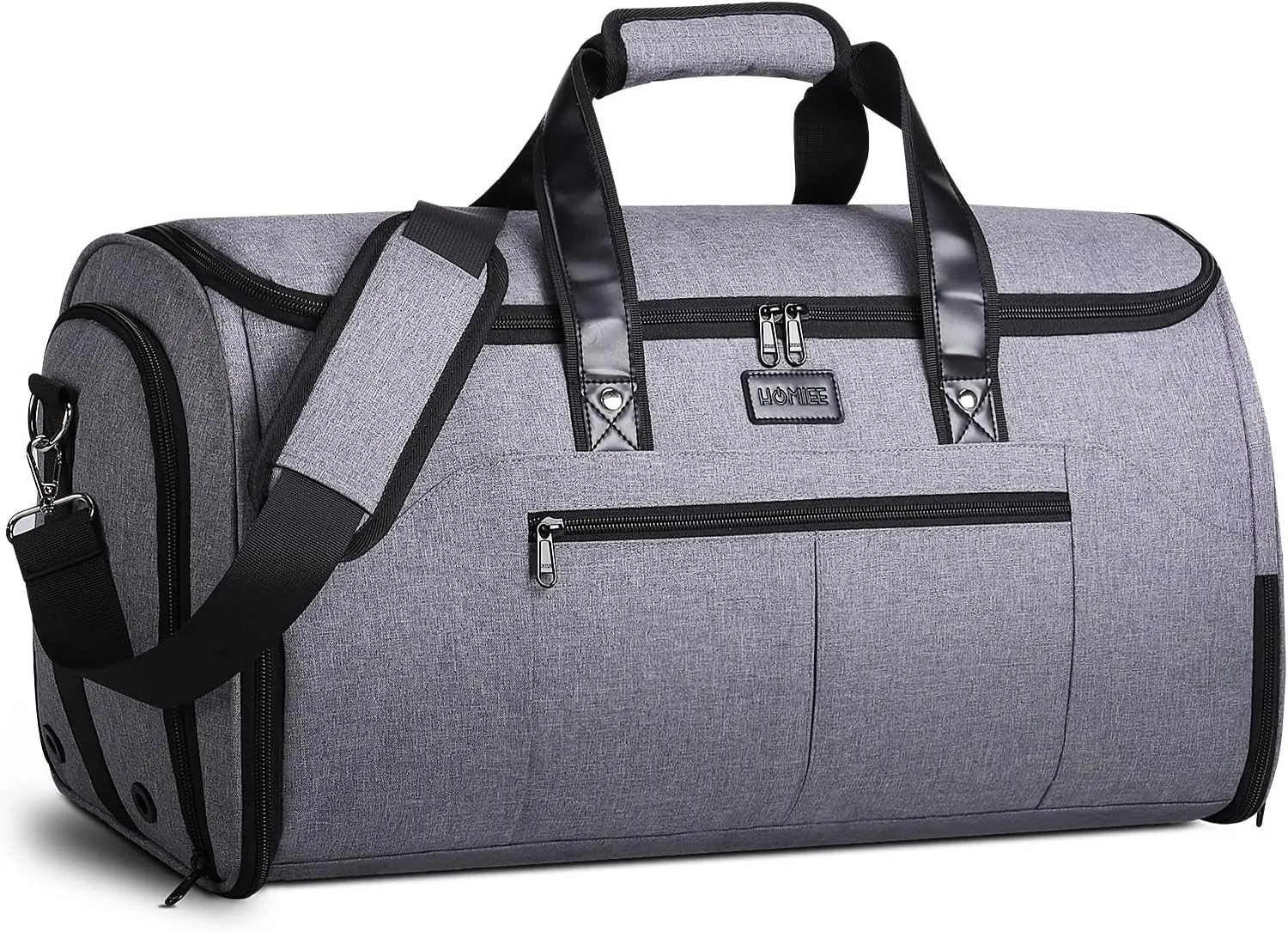HOMIEE Convertible Garment Bag with Shoulder Strap, Carry on Garment Duffel Bag for Men Women - 2 in 1 Hanging Suitcase Suit Travel Bags