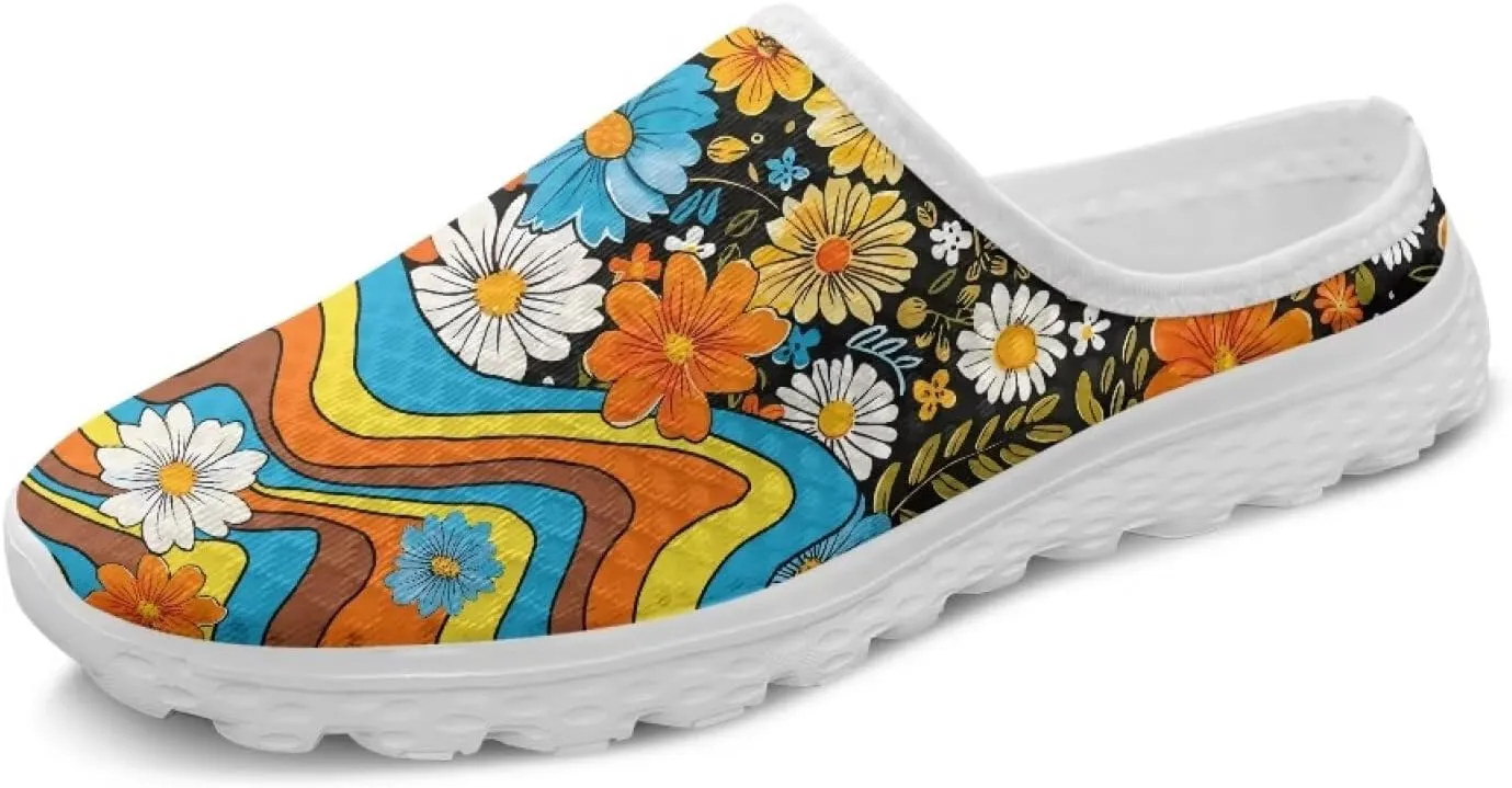 Howilath Women's Sport Mules Tennis Shoes Slip on Garden Shoes Loafers Fashion Backless Sneakers for Street Style Outdoor