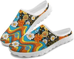 Howilath Women's Sport Mules Tennis Shoes Slip on Garden Shoes Loafers Fashion Backless Sneakers for Street Style Outdoor