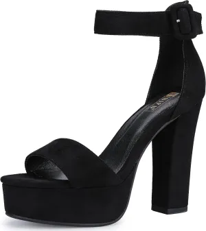 IDIFU Women's Ankle-Strap Heeled Sandal
