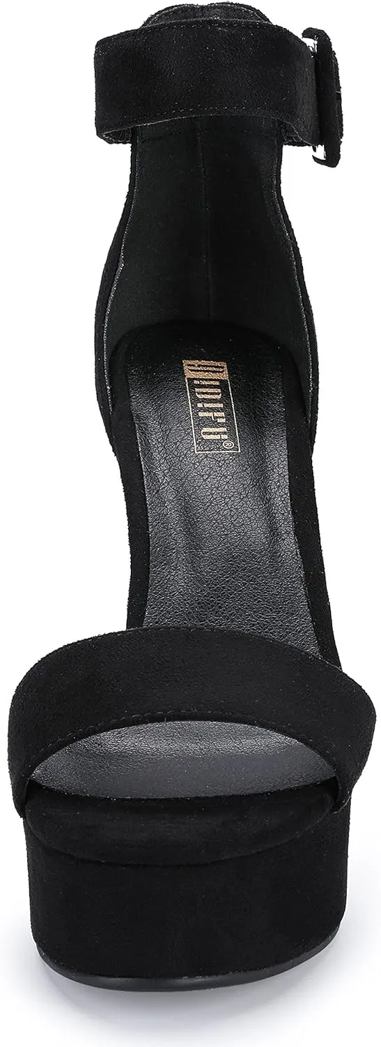 IDIFU Women's Ankle-Strap Heeled Sandal