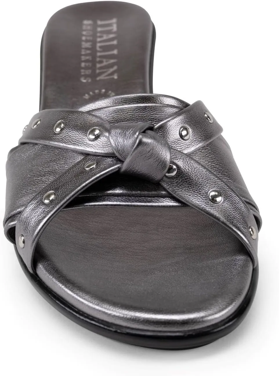 ITALIAN SHOEMAKERS Avra Women's Wedge Sandal with Knot Strap and Metallic Features Comfort