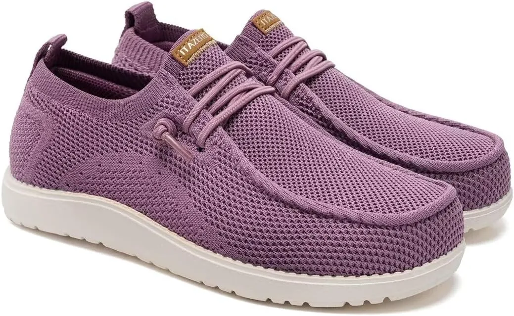 ITAZERO Wide Shoes for Women,Wide Walking Shoes for Women Slip On Loafer with Arch Support,Diabetic Women's Shoes Wide Width