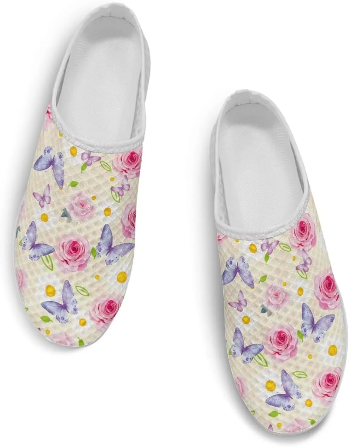 Jeiento Womens Slip On Walking Shoes Breathable Flat Mules Shoe with Arch Support Lightweight Comfort Open Back Casual Sneakers