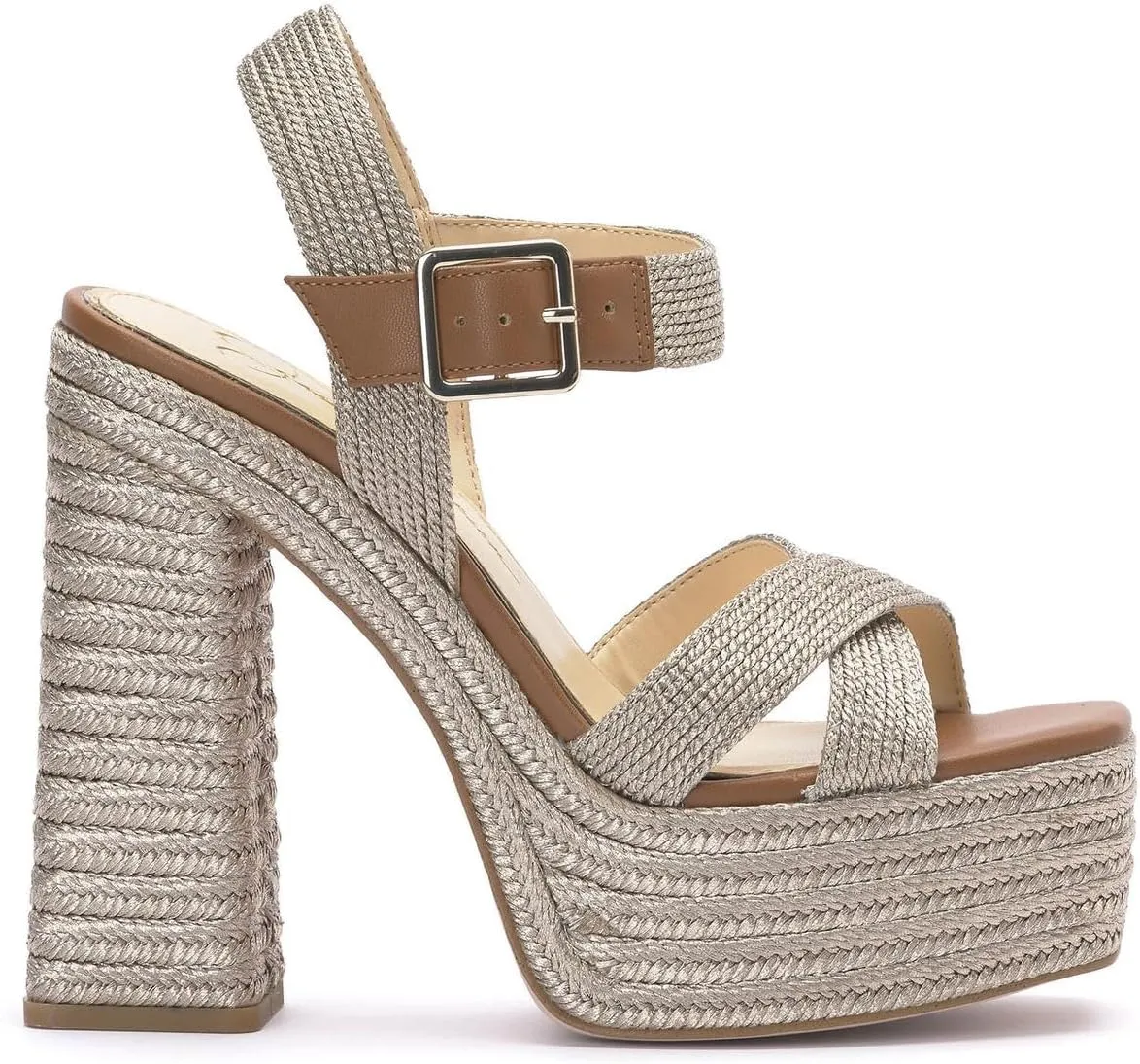 Jessica Simpson Womens Brycen Woven Ankle Strap Platform Sandals