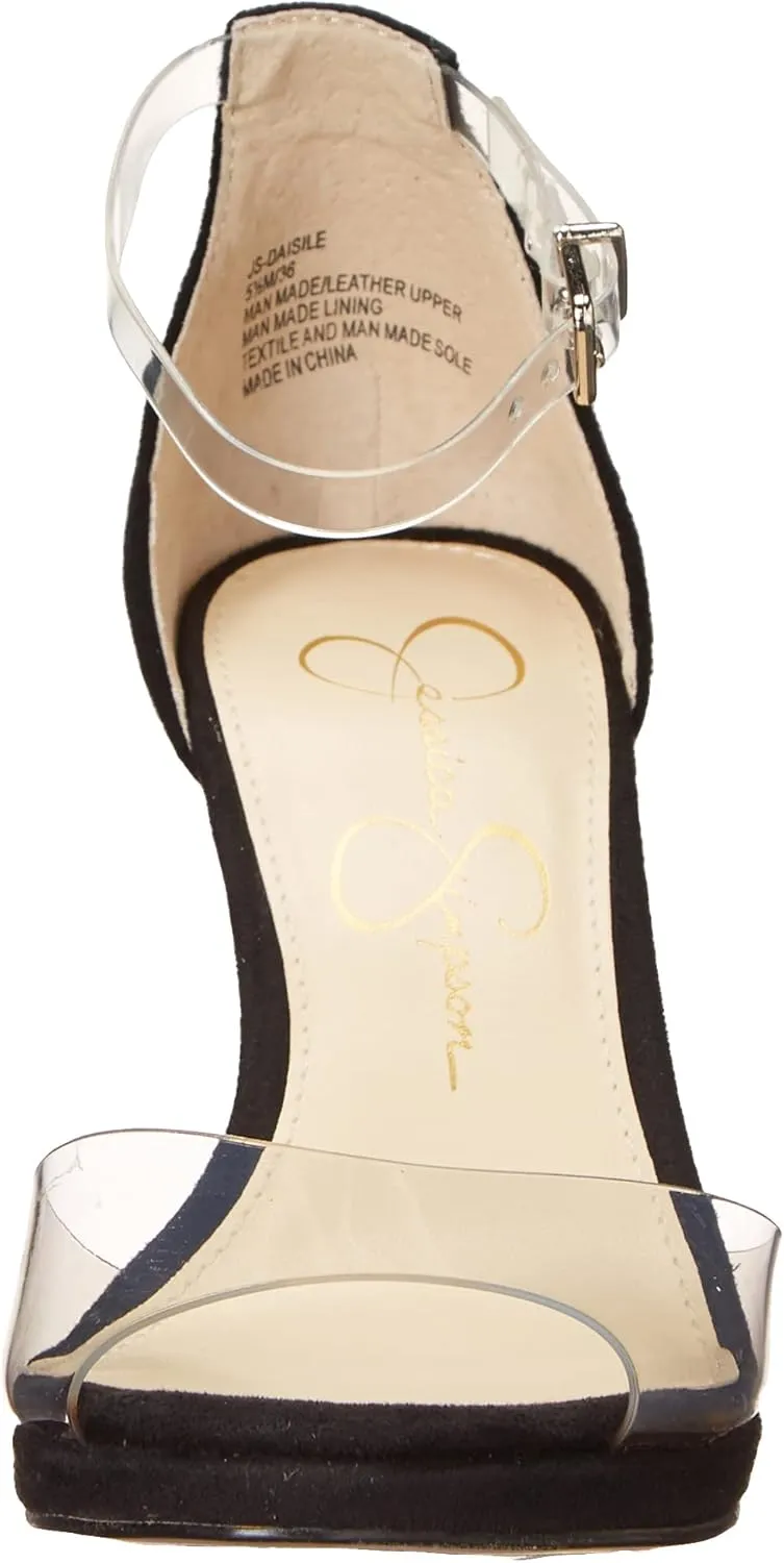 Jessica Simpson Women's Daisile Faux Leather Ankle Strap Stiletto Heeled Sandal
