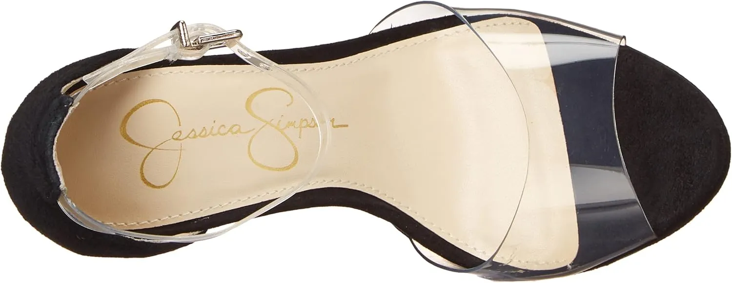 Jessica Simpson Women's Daisile Faux Leather Ankle Strap Stiletto Heeled Sandal