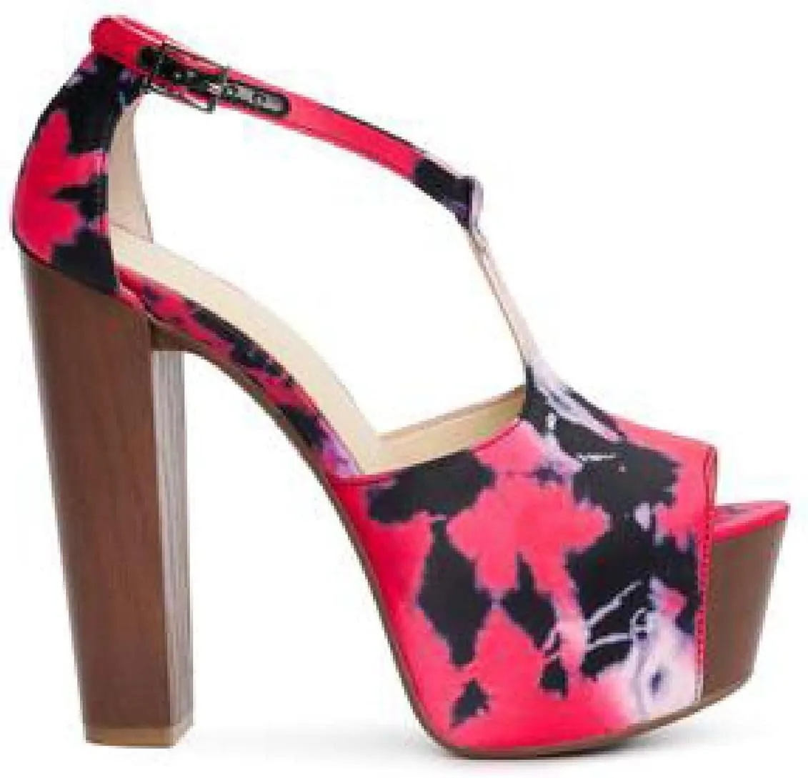 Jessica Simpson Womens Dany 3 Floral Heeled Platform Sandals