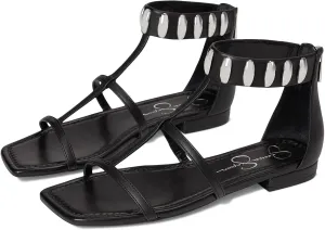 Jessica Simpson Women's Elusta Studded T-Strap Sandals Flat