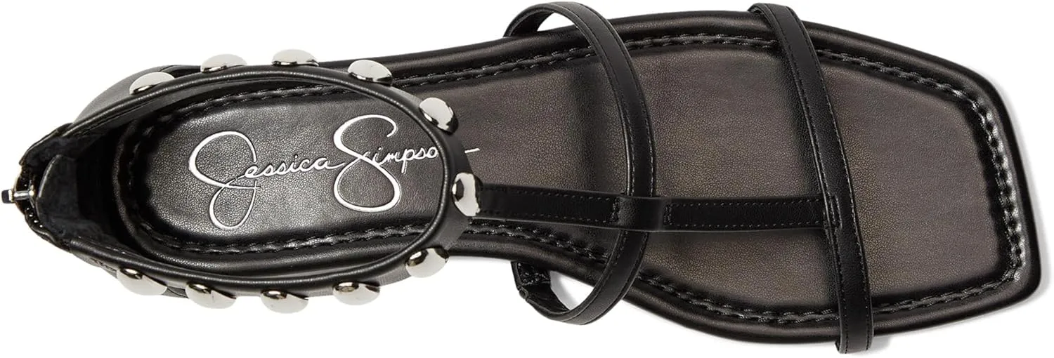 Jessica Simpson Women's Elusta Studded T-Strap Sandals Flat