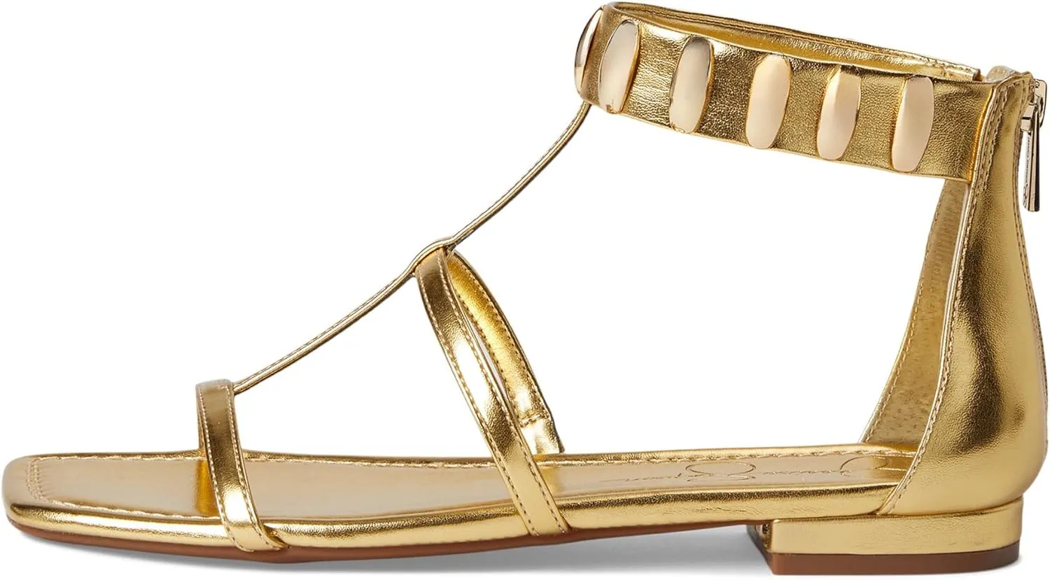 Jessica Simpson Women's Elusta Studded T-Strap Sandals Flat