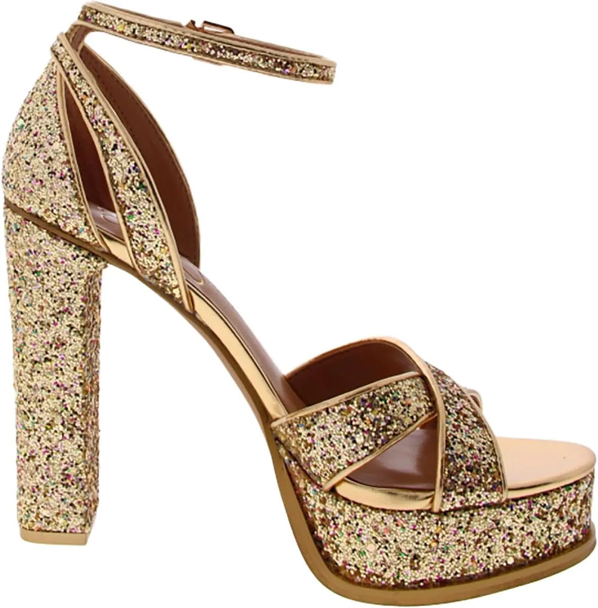 Jessica Simpson Womens Glitter Platform Sandals