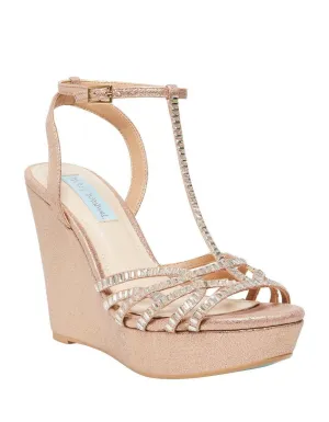Johnson Clean-lined Wedge Formal Gold Platform Betsey Shipping guarantee Champagne Shoe SB-Ember Sandal