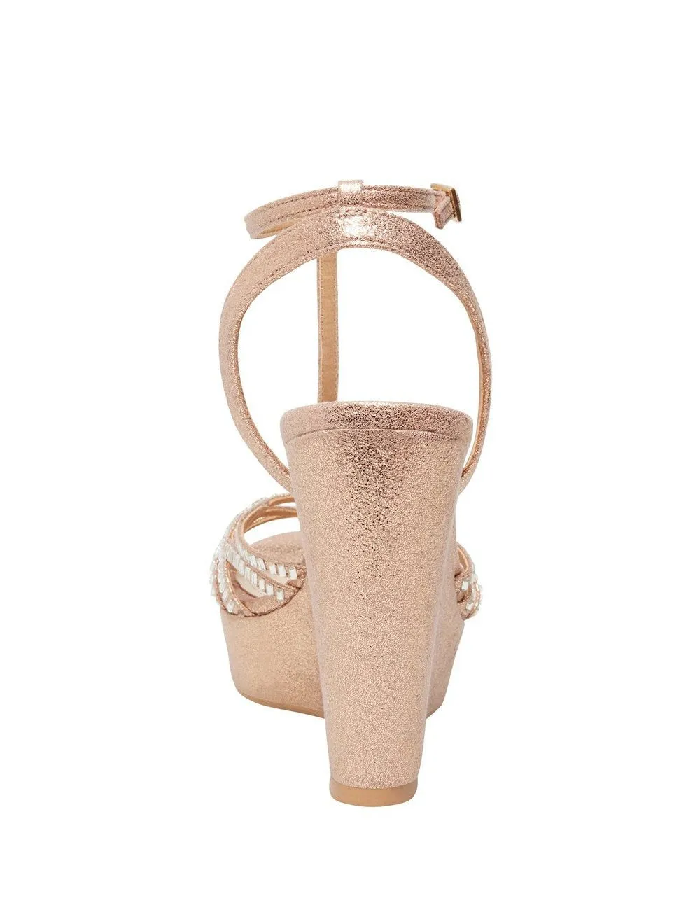 Johnson Clean-lined Wedge Formal Gold Platform Betsey Shipping guarantee Champagne Shoe SB-Ember Sandal