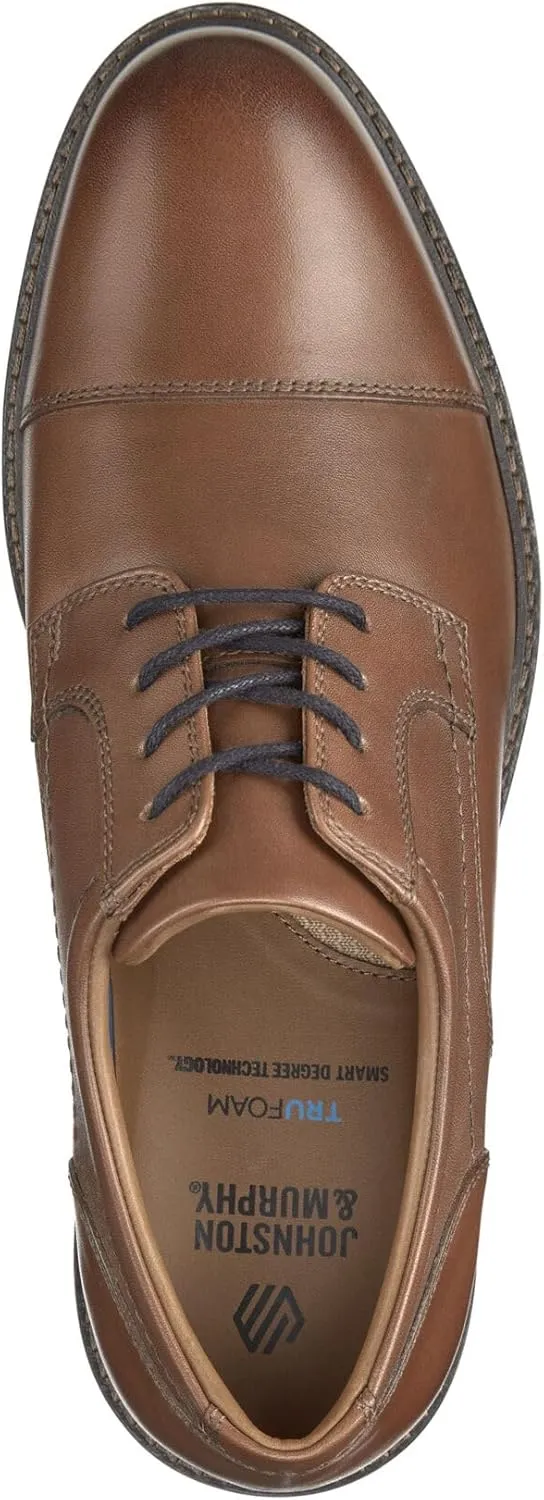 Johnston & Murphy Mason Cap Toe Men’s Shoe – Business Casual Leather Mens Dress Shoes, Comfortable Shoes for Men