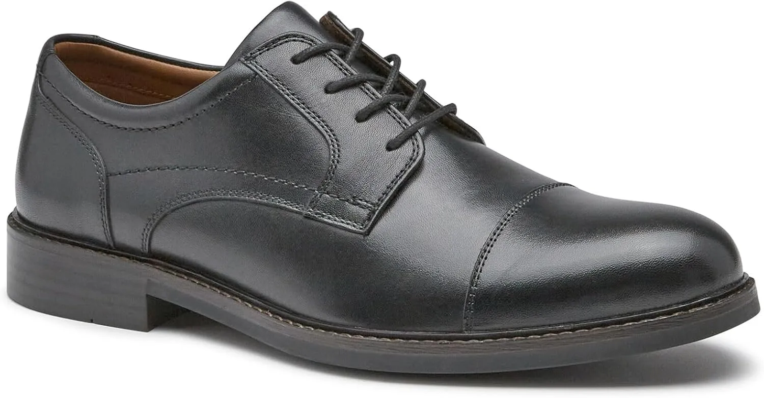 Johnston & Murphy Mason Cap Toe Men’s Shoe – Business Casual Leather Mens Dress Shoes, Comfortable Shoes for Men