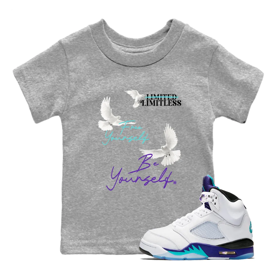 Jordan Yourself Air Yourself Grape SNRT - Kids Free User-friendly Be Tees Sneaker 5 Flexible