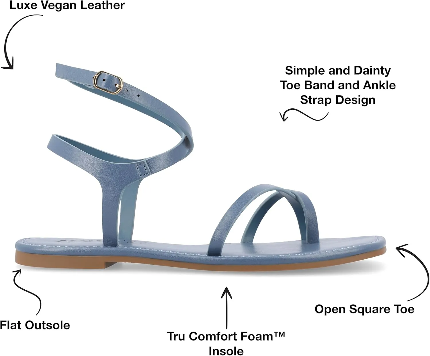 Journee Collection Women's Charra Flat Sandal