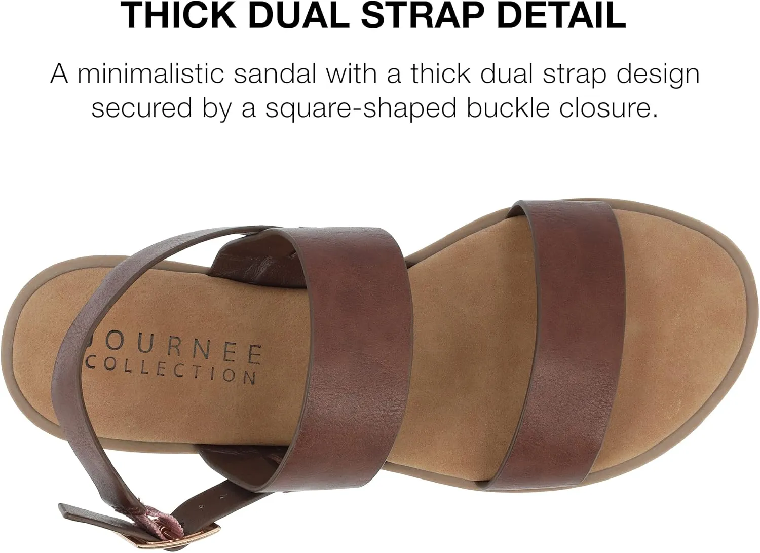 Journee Womens and Lavine Multi Strap Flat Sandals