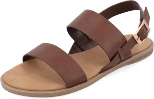 Journee Womens and Lavine Multi Strap Flat Sandals