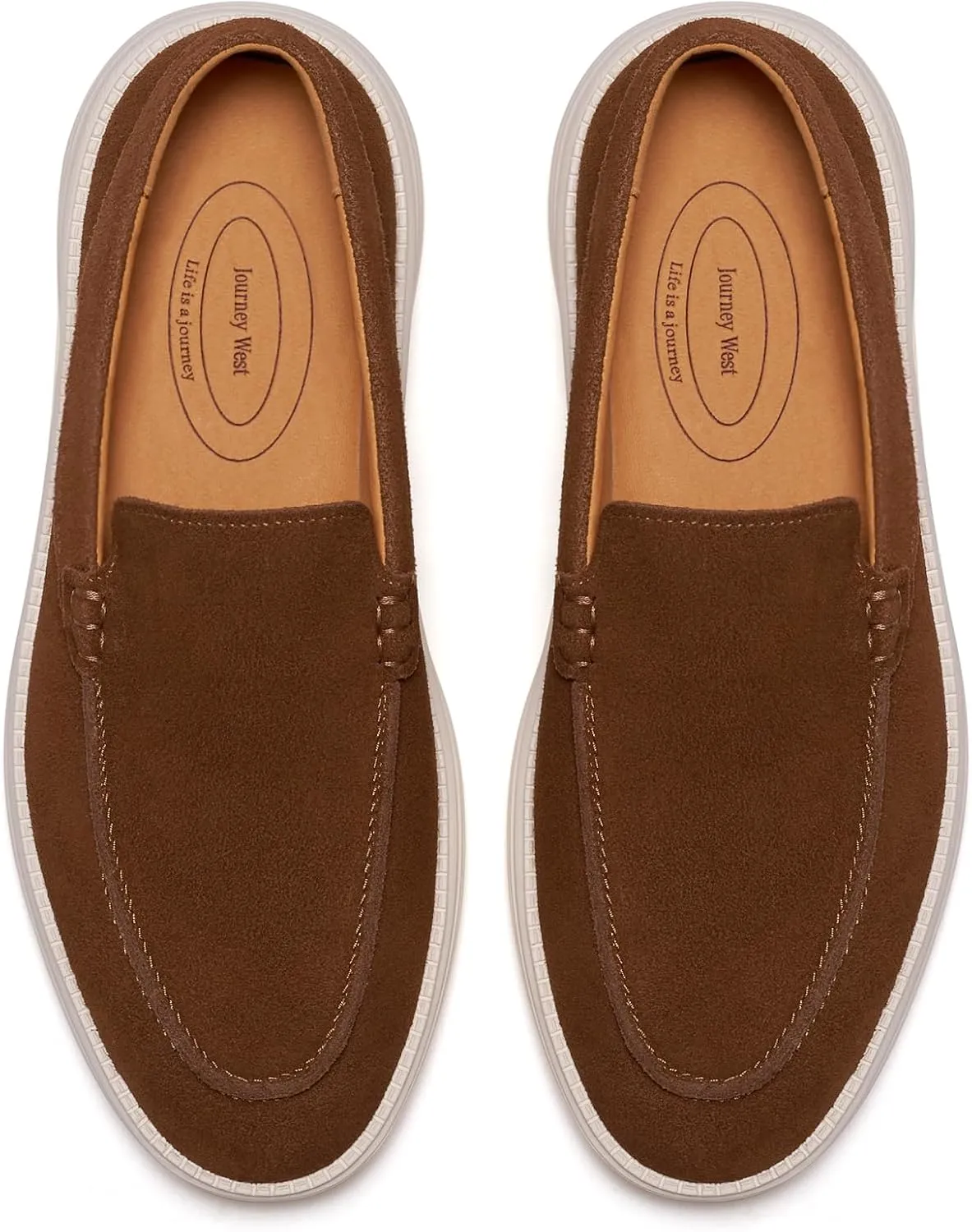 Journey West Men's Comfort Casual Slip-on Suede Leather Loafers Shoes for Men