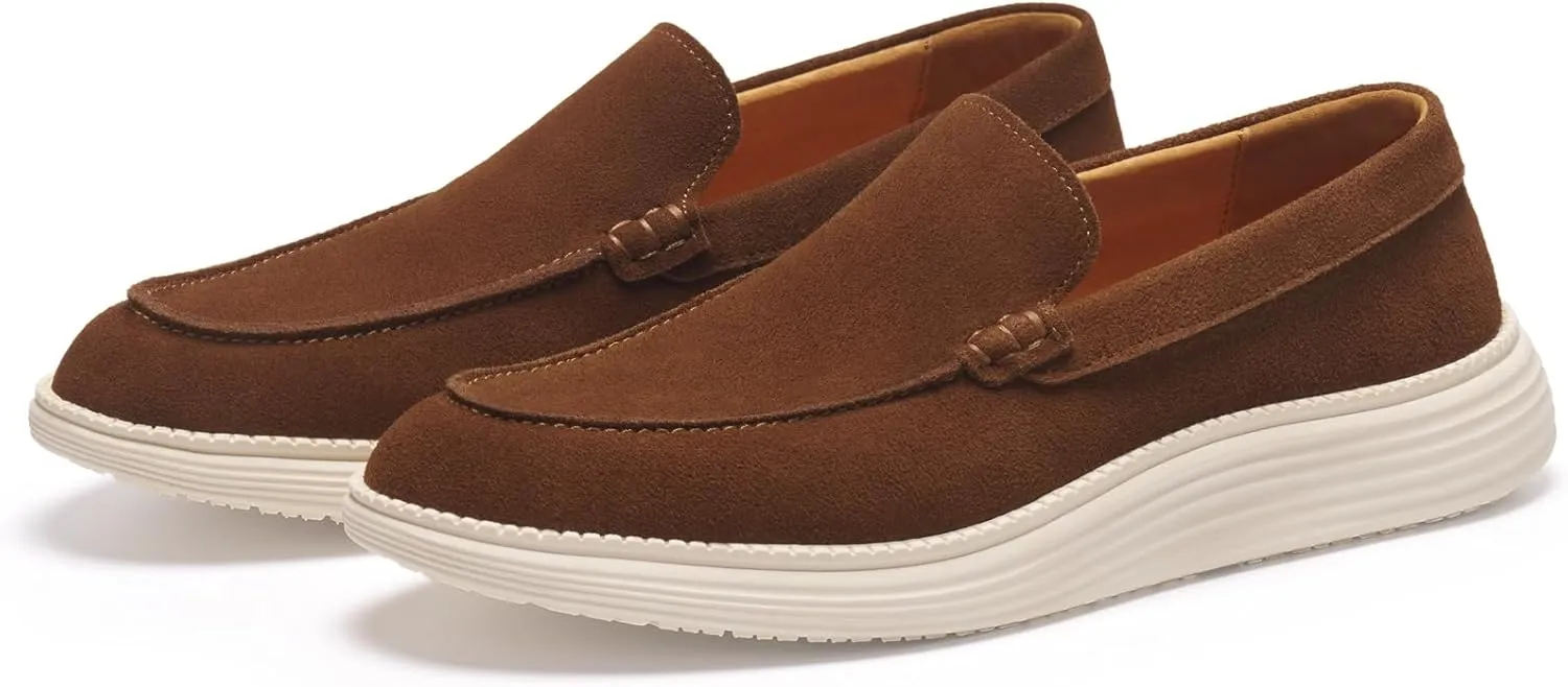 Journey West Men's Comfort Casual Slip-on Suede Leather Loafers Shoes for Men