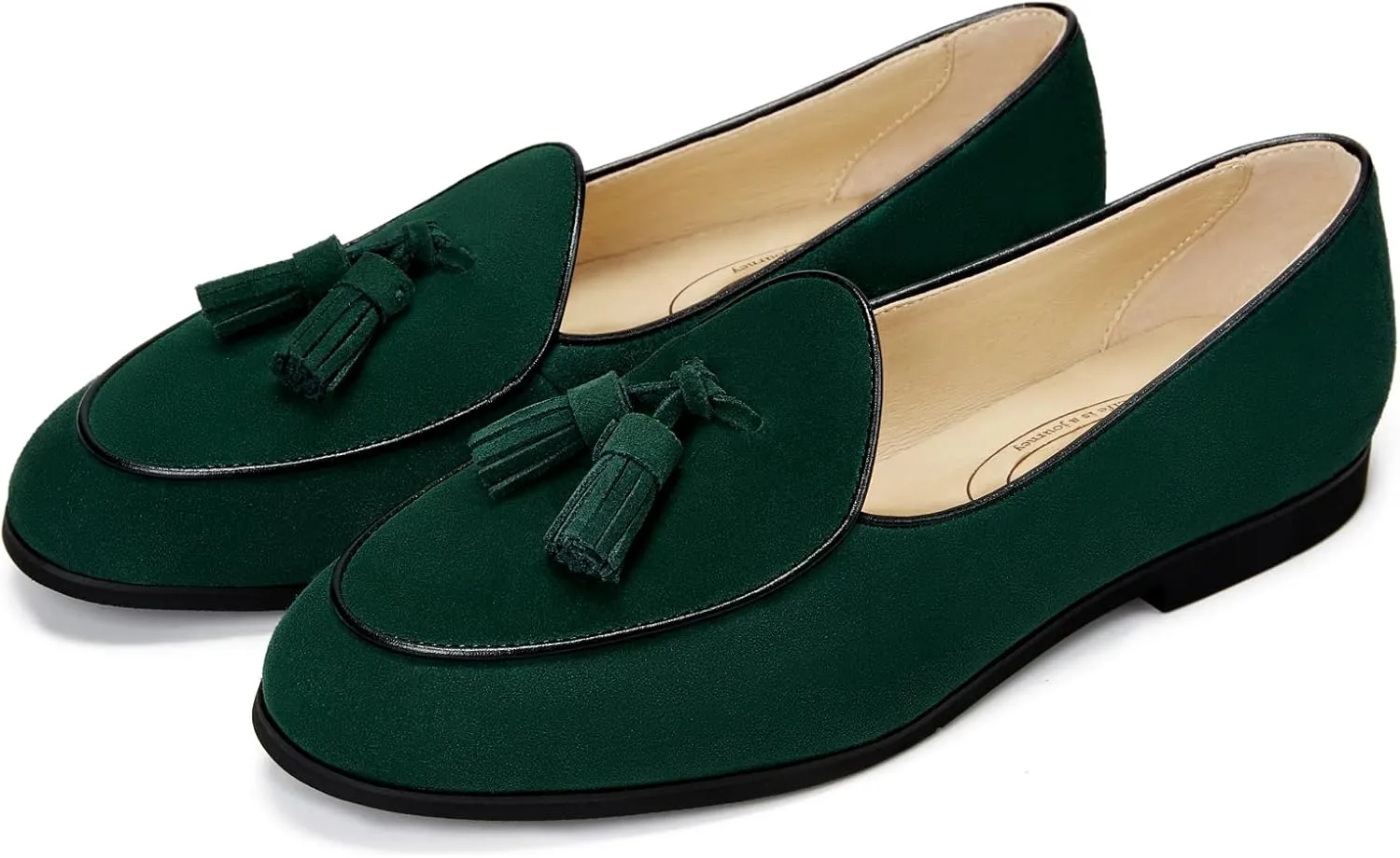 Journey West Suede Tassel Loafer for Women Slip-on Belgian Penny Loafers Shoes for Women in Many Colors