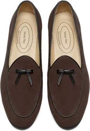 Journey West Suede Tassel Loafer for Women Slip-on Belgian Penny Loafers Shoes for Women in Many Colors