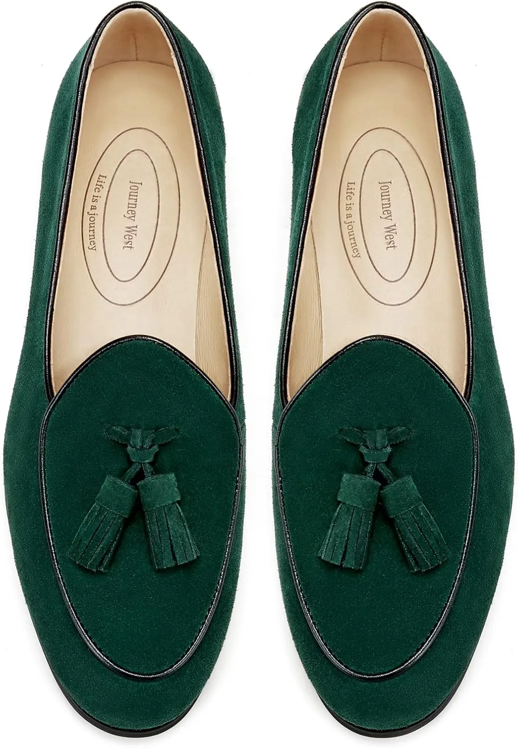 Journey West Suede Tassel Loafer for Women Slip-on Belgian Penny Loafers Shoes for Women in Many Colors