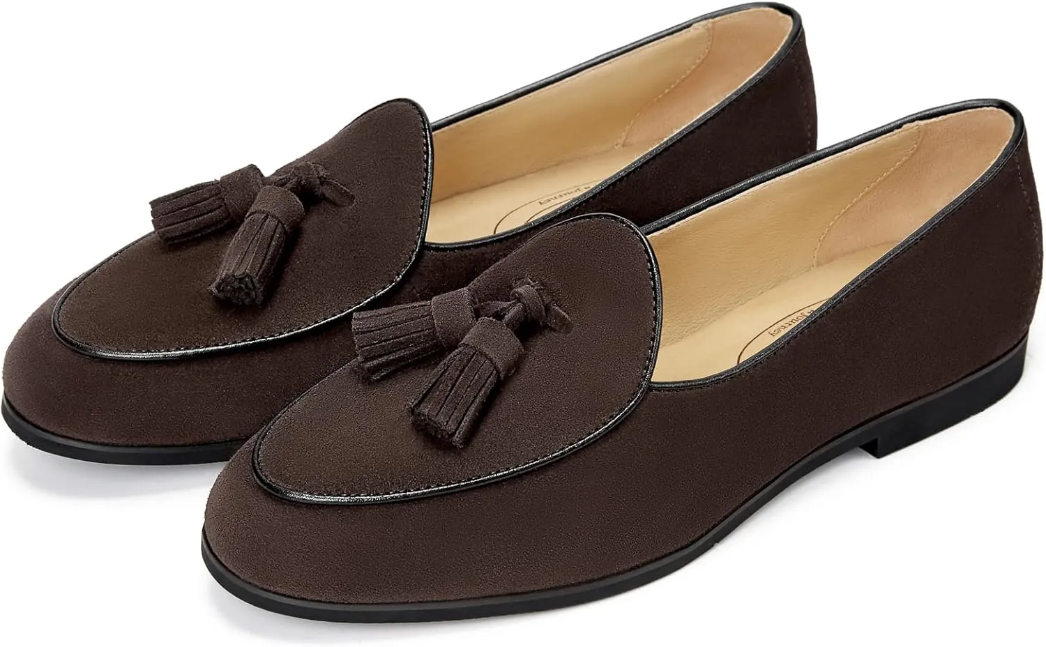 Journey West Suede Tassel Loafer for Women Slip-on BelgianLoafers Shoes