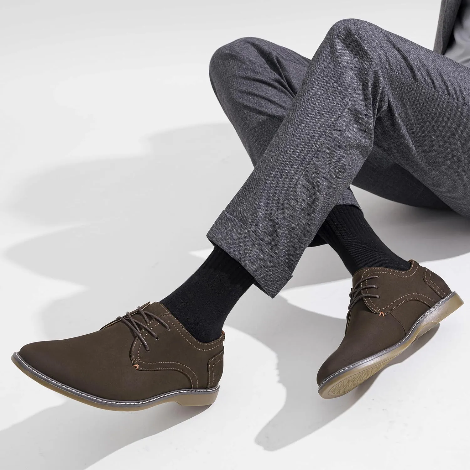 Jousen Men's Casual Dress Shoes Suede Business Classic Dress Shoes for Men