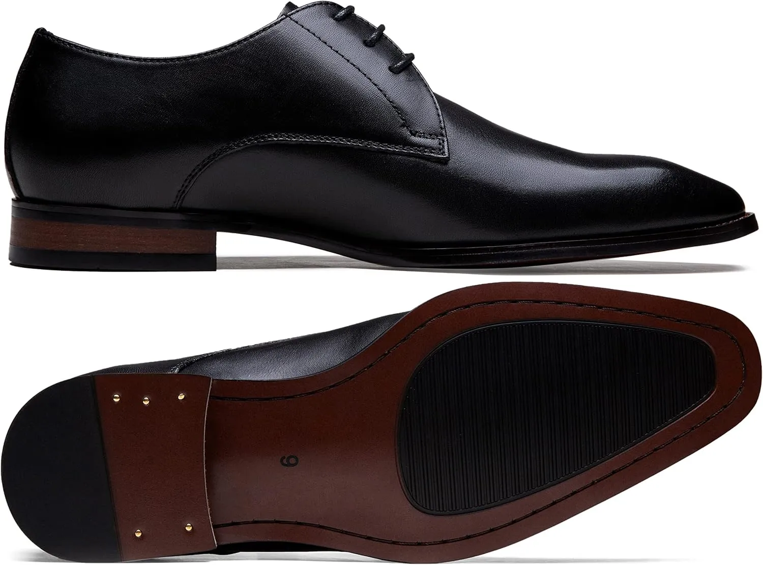 Jousen Men's Dress Shoes Leather Formal Business Oxford Derby Shoes Brogue Wingtip Retro Dress Shoes for Men