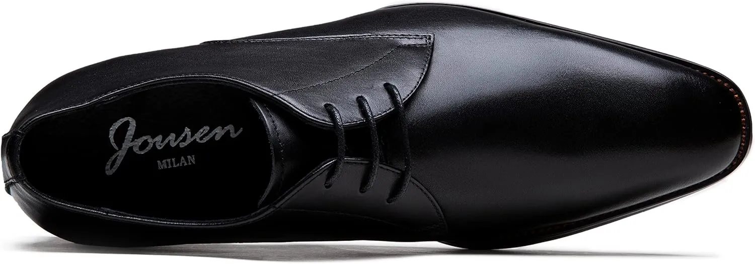 Jousen Men's Dress Shoes Leather Formal Business Oxford Derby Shoes Brogue Wingtip Retro Dress Shoes for Men