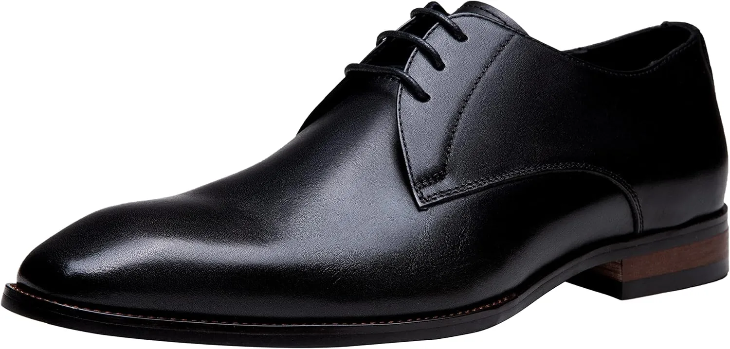 Jousen Men's Dress Shoes Leather Formal Business Oxford Derby Shoes Brogue Wingtip Retro Dress Shoes for Men