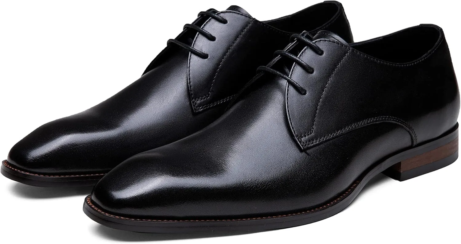 Jousen Men's Dress Shoes Leather Formal Business Oxford Derby Shoes Brogue Wingtip Retro Dress Shoes for Men