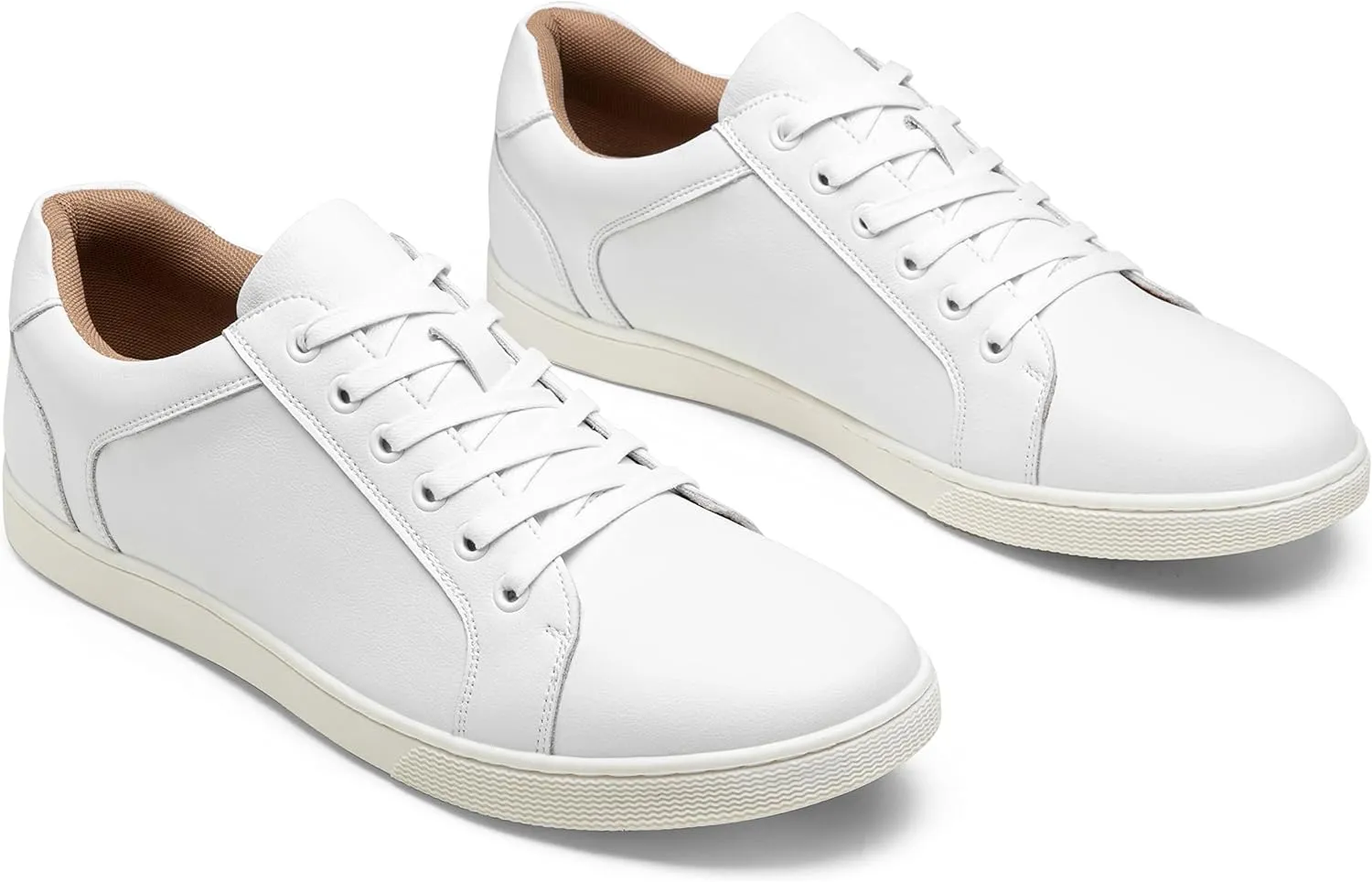 Jousen Men's Sneakers Leather Casual Shoes for Men Business Lace Up Dress Sneaker Mens Shoe