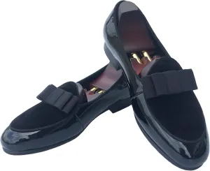 Justar Men's Leather Loafers Belgian Tuxedo Dress Shoes Slip-On Formal Prom Penny Loafers Banquet Flats
