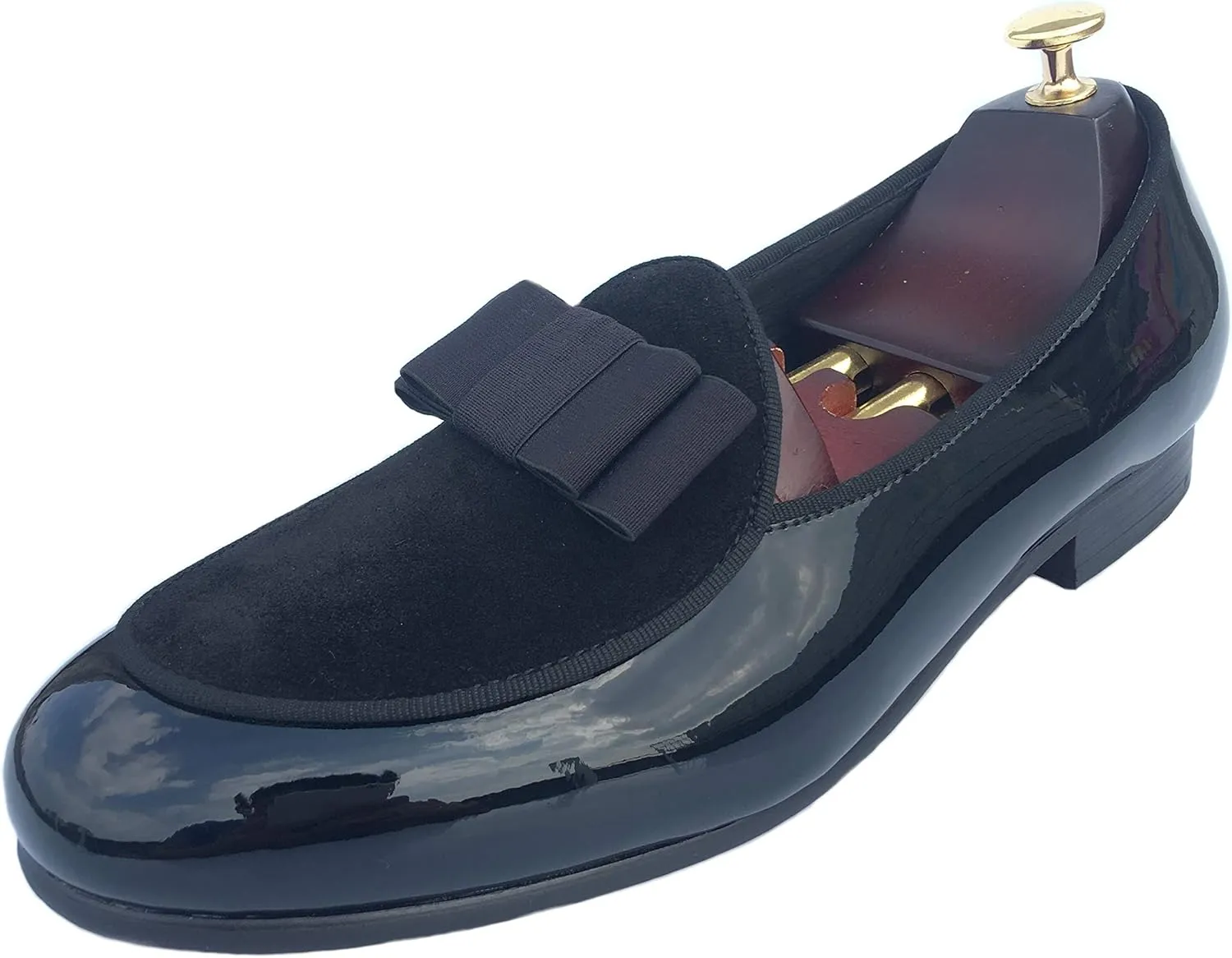 Justar Men's Leather Loafers Belgian Tuxedo Dress Shoes Slip-On Formal Prom Penny Loafers Banquet Flats