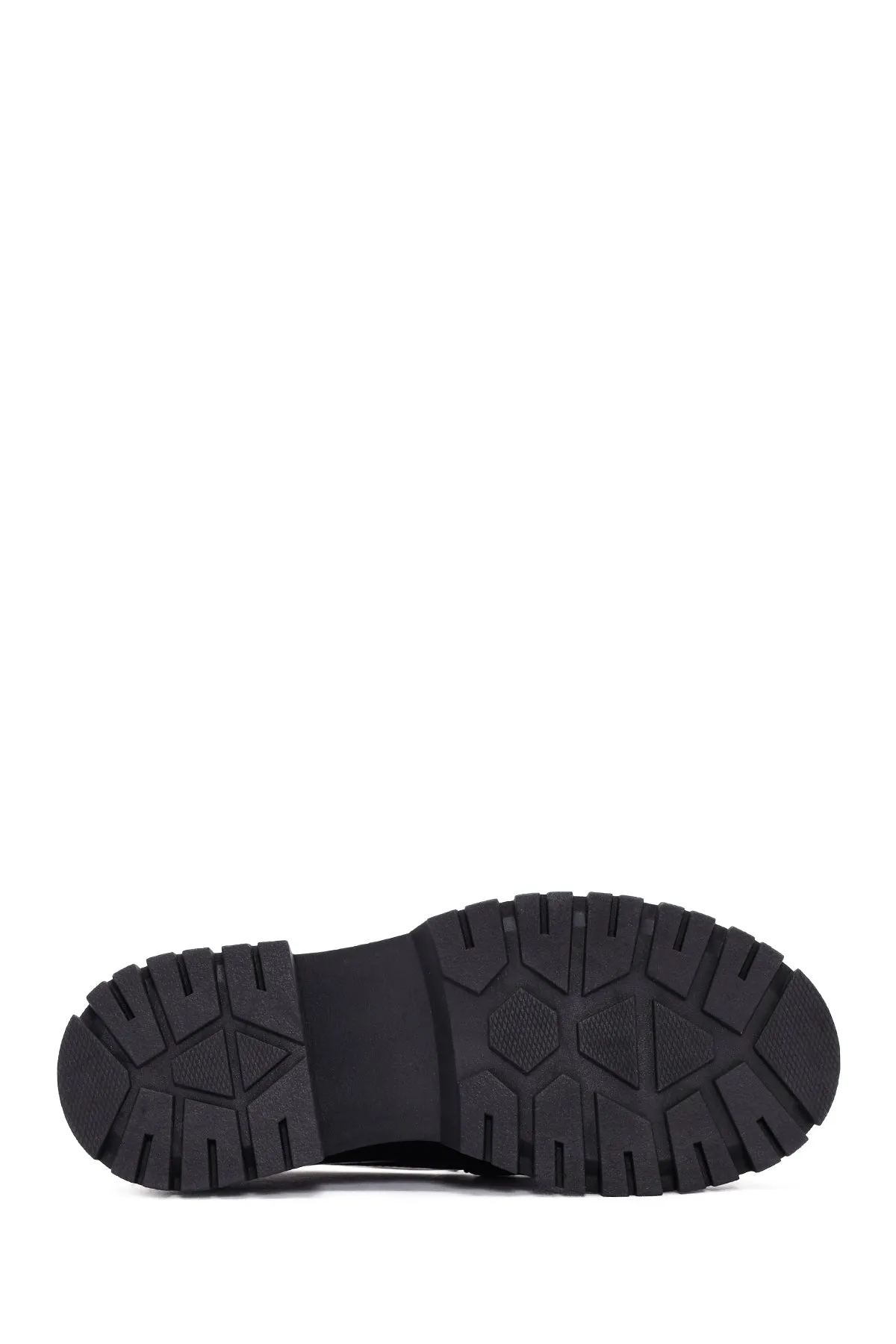 Kadın Siyah Rugan Deri Maskülen Loafer
