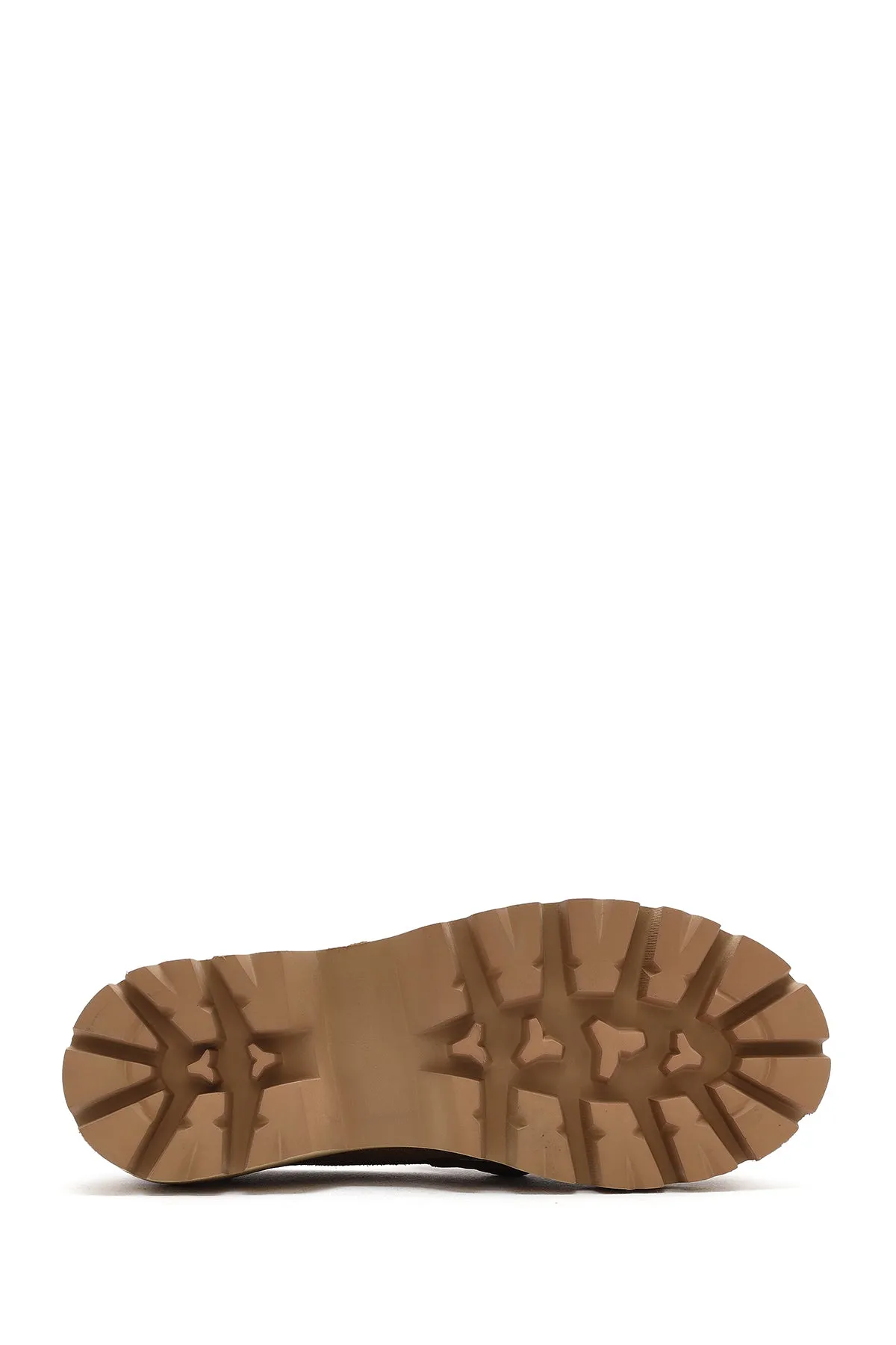 Kadın Taba Tokalı Kalın Tabanlı Süet Deri Maskülen Loafer