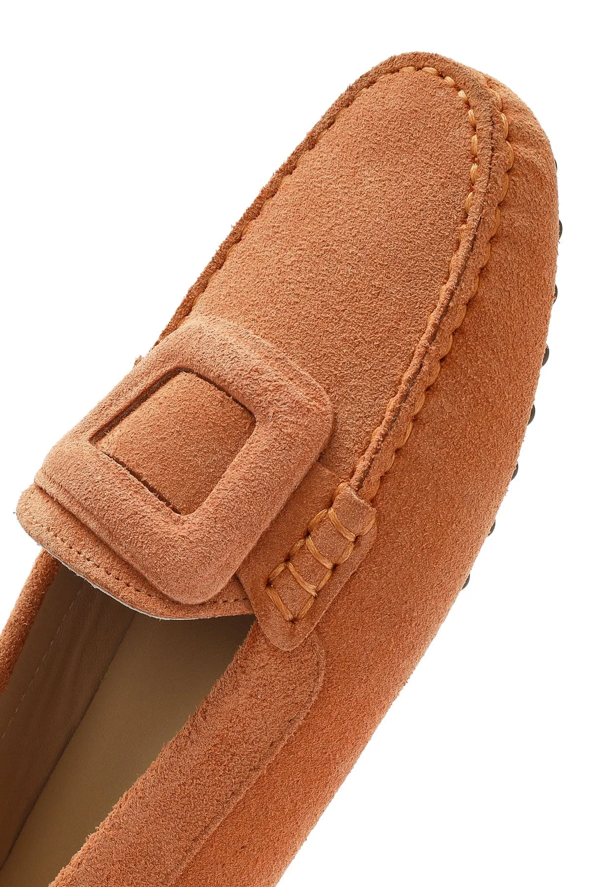 Kadın Turuncu Süet Deri Loafer