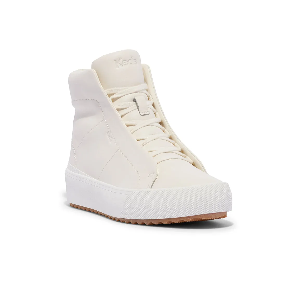 Keds Womens' Remi Mid Zip Leather Off White (WH68100)