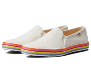 Keds x Kate Spade New York Double Decker Twill Slip On Sneaker Women Snow White