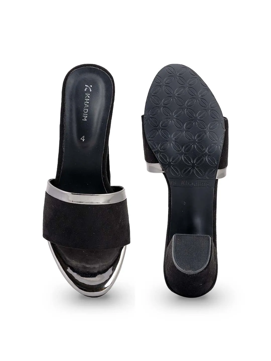 Khadim Block Heel Mule Slip On Sandal for Women