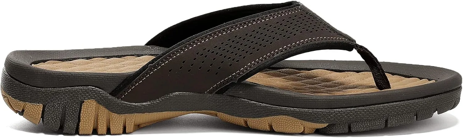 KUBUA Men's Beach Flip-Flops Water Sandals Outdoor Athletic Thong Sandal Slippers