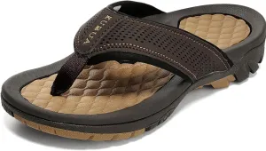 KUBUA Men's Beach Flip-Flops Water Sandals Outdoor Athletic Thong Sandal Slippers