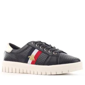 Laguna Quay Womens LEATHER Sneaker Elope Black Gold